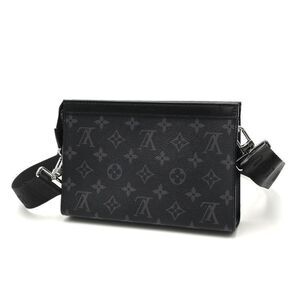 Louis Vuitton Gaston Eclipse Bag Black Shoulder Wearable Clutch Monogram Wallet
